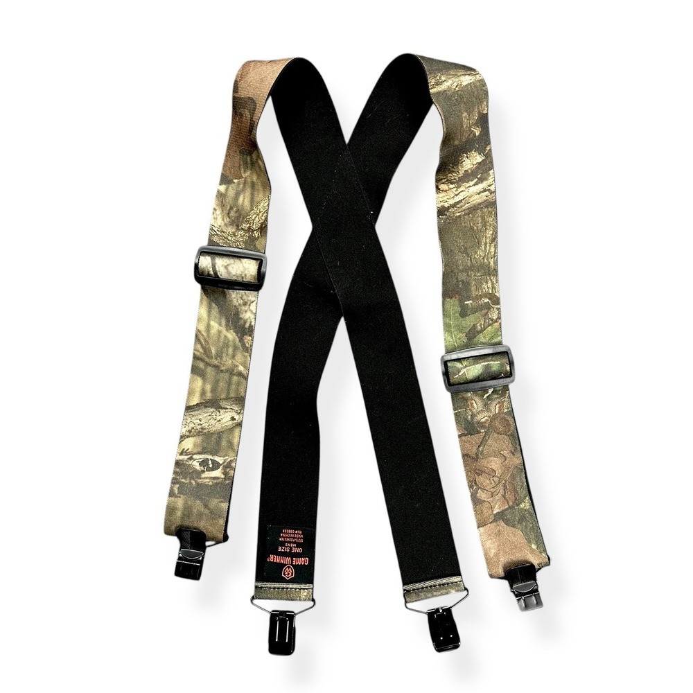 Game Winner Camouflage Stretch Adjustable‎ Suspenders Clamp Fasteners One Size